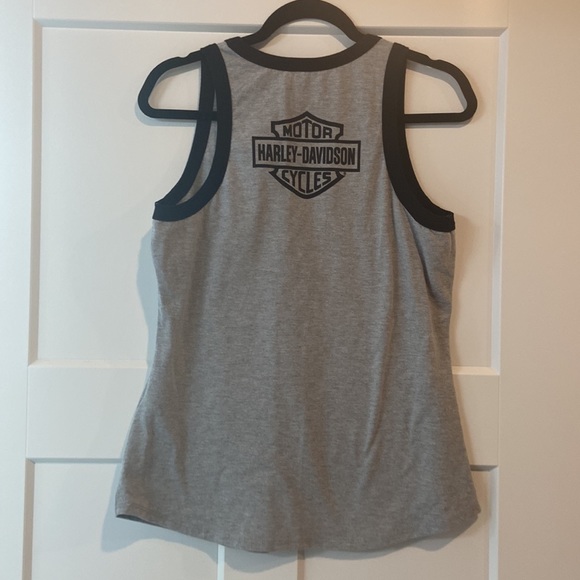 Harley Davidson Large gray and black tank top EUC Harley Davidson made me do it - Picture 7 of 11